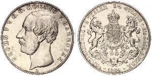 3.5 Гульден / 2 Талер Ганновер (королевство) (1814 - 1866) Серебро Георг V (король Ганновера) (1819 - 1878)