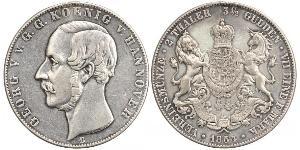 3.5 Гульден / 2 Талер Королівство Ганновер (1814 - 1866) Срібло Георг V (король Ганновера) (1819 - 1878)