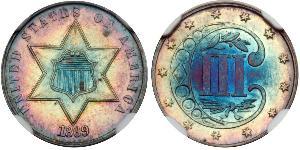 3 Cent Estados Unidos de América (1776 - ) Cobre/Plata 