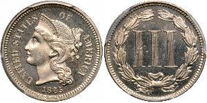 3 Cent USA (1776 - ) Copper/Nickel 