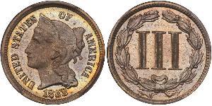 3 Cent USA (1776 - ) Copper/Nickel 