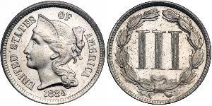 3 Cent USA (1776 - ) Copper/Nickel 