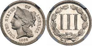 3 Cent USA (1776 - ) Copper/Nickel 