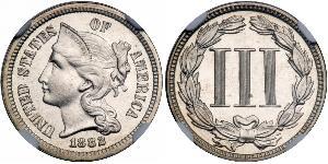3 Cent USA (1776 - ) Copper/Nickel 