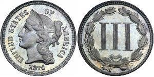 3 Cent USA (1776 - ) Copper/Nickel 