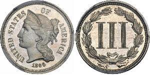 3 Cent Vereinigten Staaten von Amerika (1776 - ) Kupfer/Nickel 