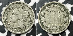3 Cent Vereinigten Staaten von Amerika (1776 - ) Kupfer/Nickel 