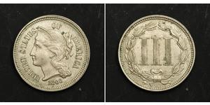 3 Cent Vereinigten Staaten von Amerika (1776 - ) Kupfer/Nickel 
