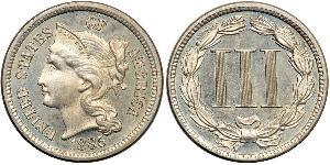 3 Cent Vereinigten Staaten von Amerika (1776 - ) Kupfer/Nickel 