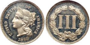 3 Cent Vereinigten Staaten von Amerika (1776 - ) Kupfer/Nickel 