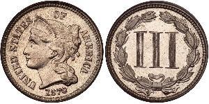 3 Cent Vereinigten Staaten von Amerika (1776 - ) Kupfer/Nickel 
