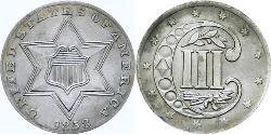 3 Cent Vereinigten Staaten von Amerika (1776 - ) Silber/Kupfer 