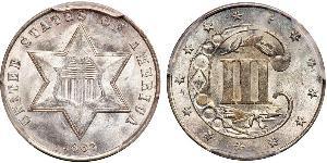 3 Cent Vereinigten Staaten von Amerika (1776 - ) Silber/Kupfer 