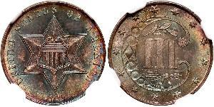 3 Cent Vereinigten Staaten von Amerika (1776 - ) Silber/Kupfer 