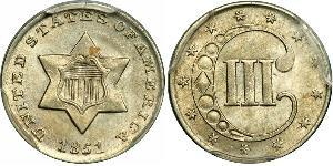 3 Cent Vereinigten Staaten von Amerika (1776 - ) Silber/Kupfer 