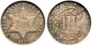 3 Cent Vereinigten Staaten von Amerika (1776 - ) Silber/Kupfer 