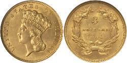 3 Dollar Vereinigten Staaten von Amerika (1776 - ) Gold 