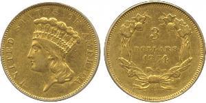 3 Dollar Vereinigten Staaten von Amerika (1776 - ) Gold 