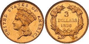 3 Dólar Estados Unidos de América (1776 - ) Oro 