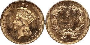 3 Dólar Estados Unidos de América (1776 - ) Oro 