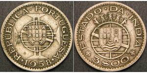 3 Escudo Portugiesisch-Indien (1510-1961)  