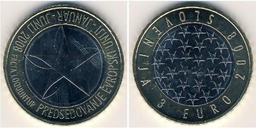 3 Euro Slovenia (1991 - ) Bimetal 