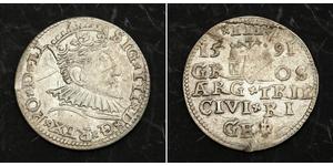 3 Grosh Pologne Argent Sigismund III