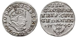 3 Grosh Polonia Argento Sigismund I the Old