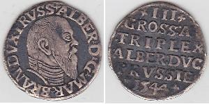 3 Grosh Alemania / Margraviato de Brandeburgo (1157–1806) / States of Germany Plata Alberto I de Prusia