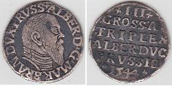 3 Grosh Margraviato de Brandeburgo (1157–1806) / Alemania / States of Germany Plata Alberto I de Prusia