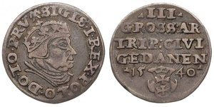 3 Grosh Polen Silber Sigismund I the Old
