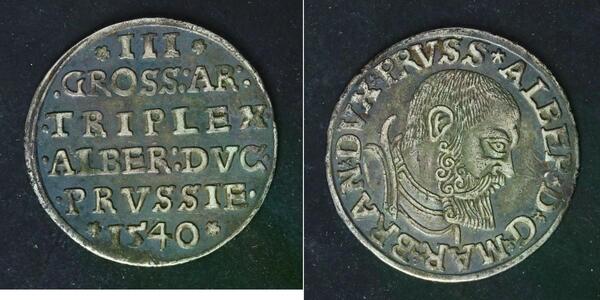 3 Grosh Germany / Margraviate of Brandenburg (1157–1806) / States of Germany Silver Albert, Duke of Prussia