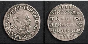 3 Grosh 德国 / 勃蘭登堡侯國 (1157–1806) / 联邦州 (德国) 銀 阿尔布雷希特 (普鲁士)
