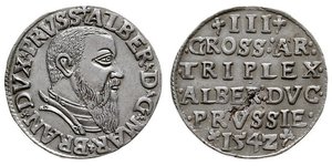 3 Grosh 德国 / 勃蘭登堡侯國 (1157–1806) / 联邦州 (德国) 銀 阿尔布雷希特 (普鲁士)