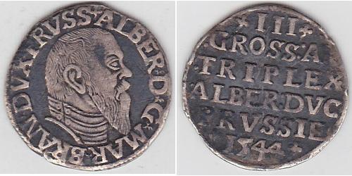 3 Grosh 德国 / 勃蘭登堡侯國 (1157–1806) / 联邦州 (德国) 銀 阿尔布雷希特 (普鲁士)