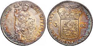 3 Gulden Provincias Unidas de los Países Bajos (1581 - 1795) Plata 