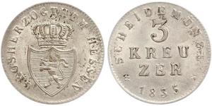 3 Kreuzer Grand-duché de Hesse (1806 - 1918) Argent 