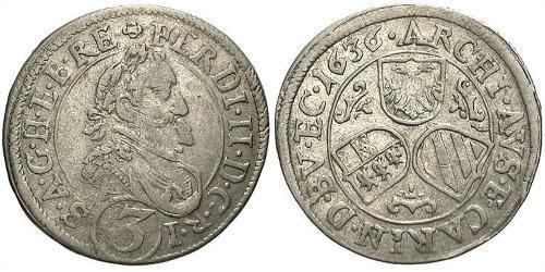 3 Kreuzer Austria Argento 