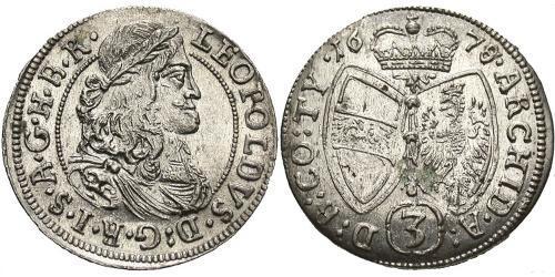 3 Kreuzer Austria Argento 