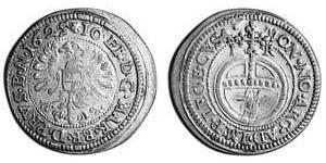 3 Kreuzer Principato di Ansbach (1398–1792) Argento Gioacchino Ernesto di Brandeburgo-Ansbach(1583 – 1625)