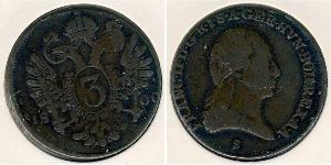 3 Kreuzer Habsburg Empire (1526-1804) / Sacro Imperio Romano (962-1806) Cobre Francis II, Holy Roman Emperor (1768 - 1835)