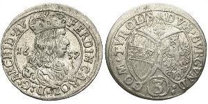 3 Kreuzer Austria Plata 
