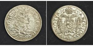3 Kreuzer Austria Plata Leopoldo I de Habsburgo(1640-1705)