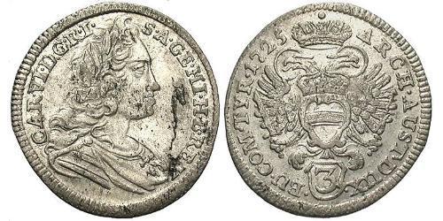 3 Kreuzer Austria Plata 