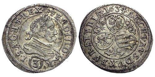 3 Kreuzer Austria Plata 