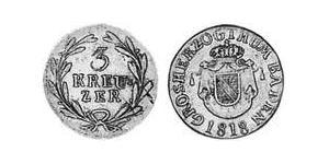 3 Kreuzer Gran Ducado de Baden (1806-1918) Plata 