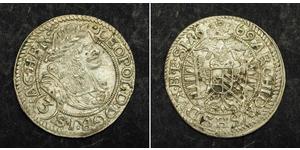 3 Kreuzer Sacro Imperio Romano (962-1806) Plata Leopoldo I de Habsburgo(1640-1705)
