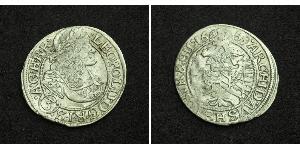 3 Kreuzer Sacro Imperio Romano (962-1806) Plata Leopoldo I de Habsburgo(1640-1705)