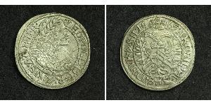 3 Kreuzer Sacro Imperio Romano (962-1806) Plata Leopoldo I de Habsburgo(1640-1705)
