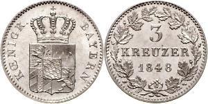3 Kreuzer Bayern Silber Maximilian II. Joseph (Bayern)(1811 - 1864)